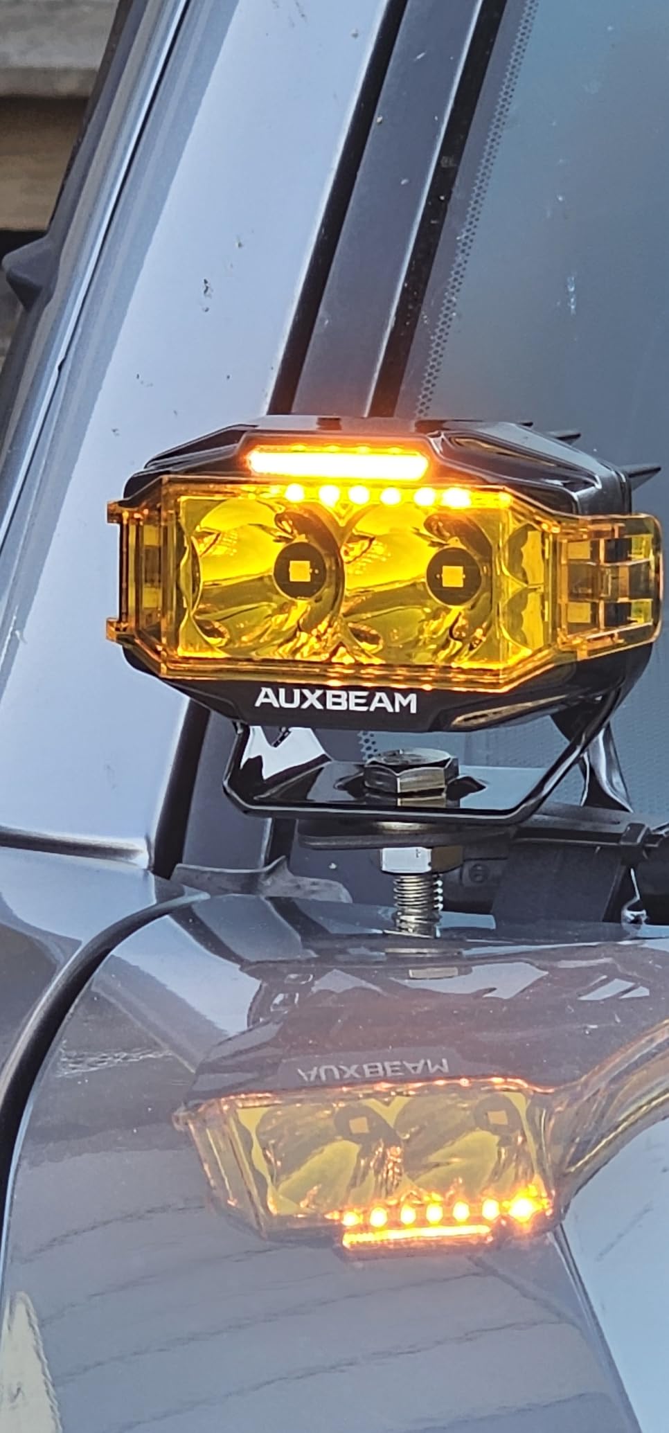 Auxbeam V-MAX Series 4 Inch LED Pod Lights, 270° Side Shooter Driving Light | White, Amber & Yellow Lighting, 6 Modes, 270° Wide-Angle Coverage, Spot Flood Combo Beam, Amber DRL, Protective Cover, 2-Pack customer photo 2