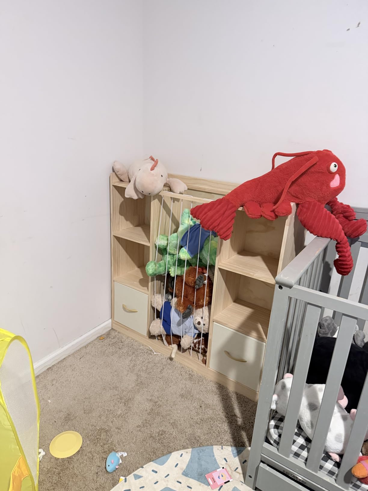 EXPERLAM 4-in-1 Toy Storage Organizer with Stuffed Animal Storage, Solid Pine Kids Bookshelf and Toy Shelf, 6 Cube Shelf with 2 Removable Drawers, Stuffed Animal Zoo for Kids Room, Playroom, Nursery customer photo 2