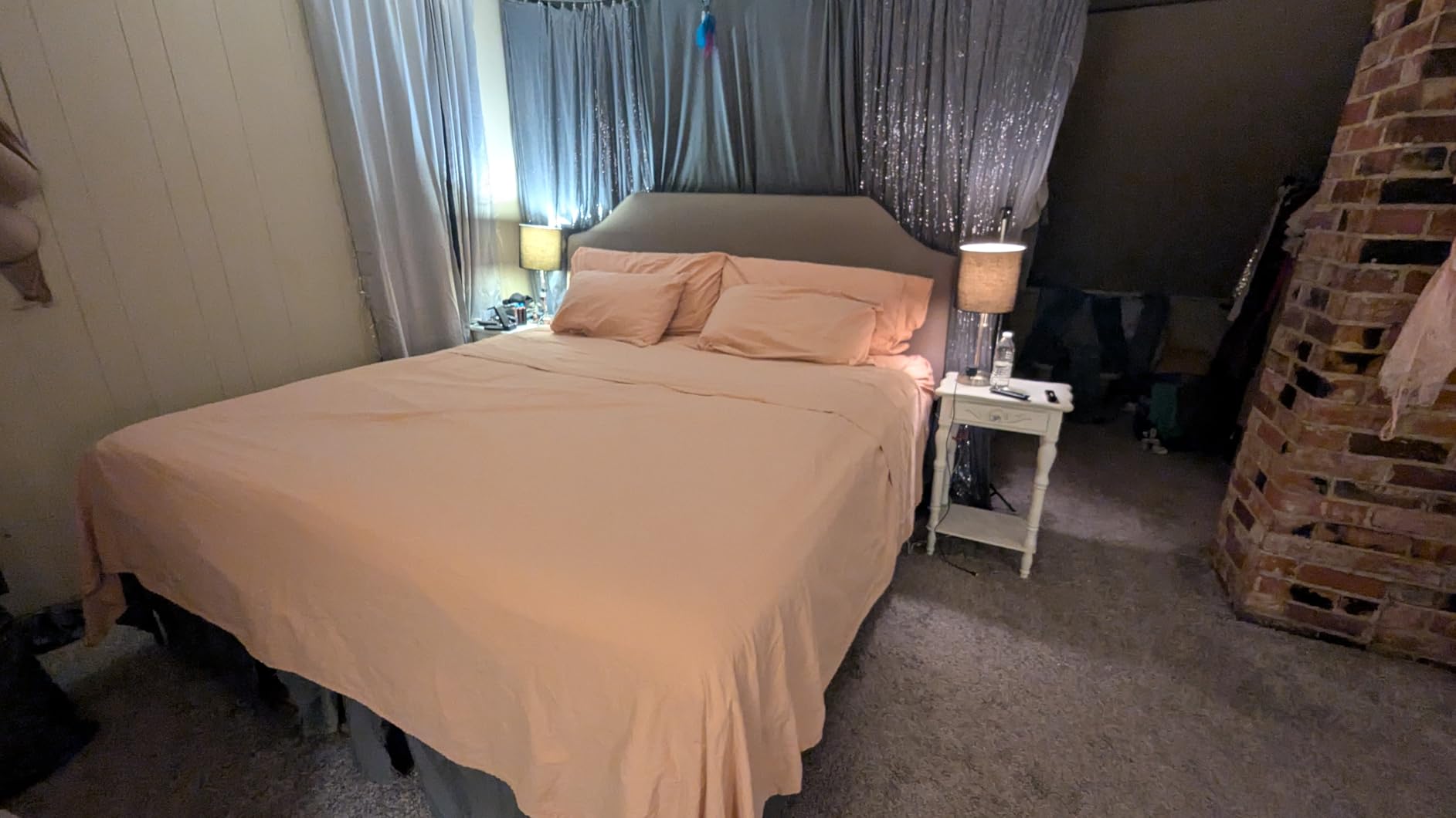 MEISHANG 100% French Linen Sheets Queen,4 Pcs,16
