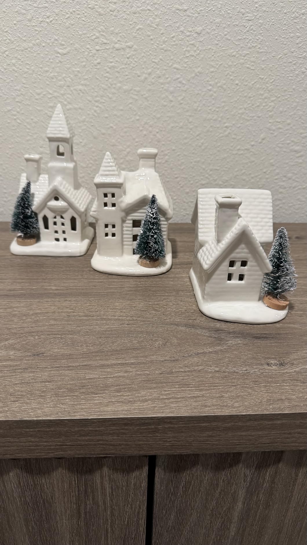 DN DECONATION Christmas Decor Village Houses, Tabletop Christmas Town Set customer photo 1