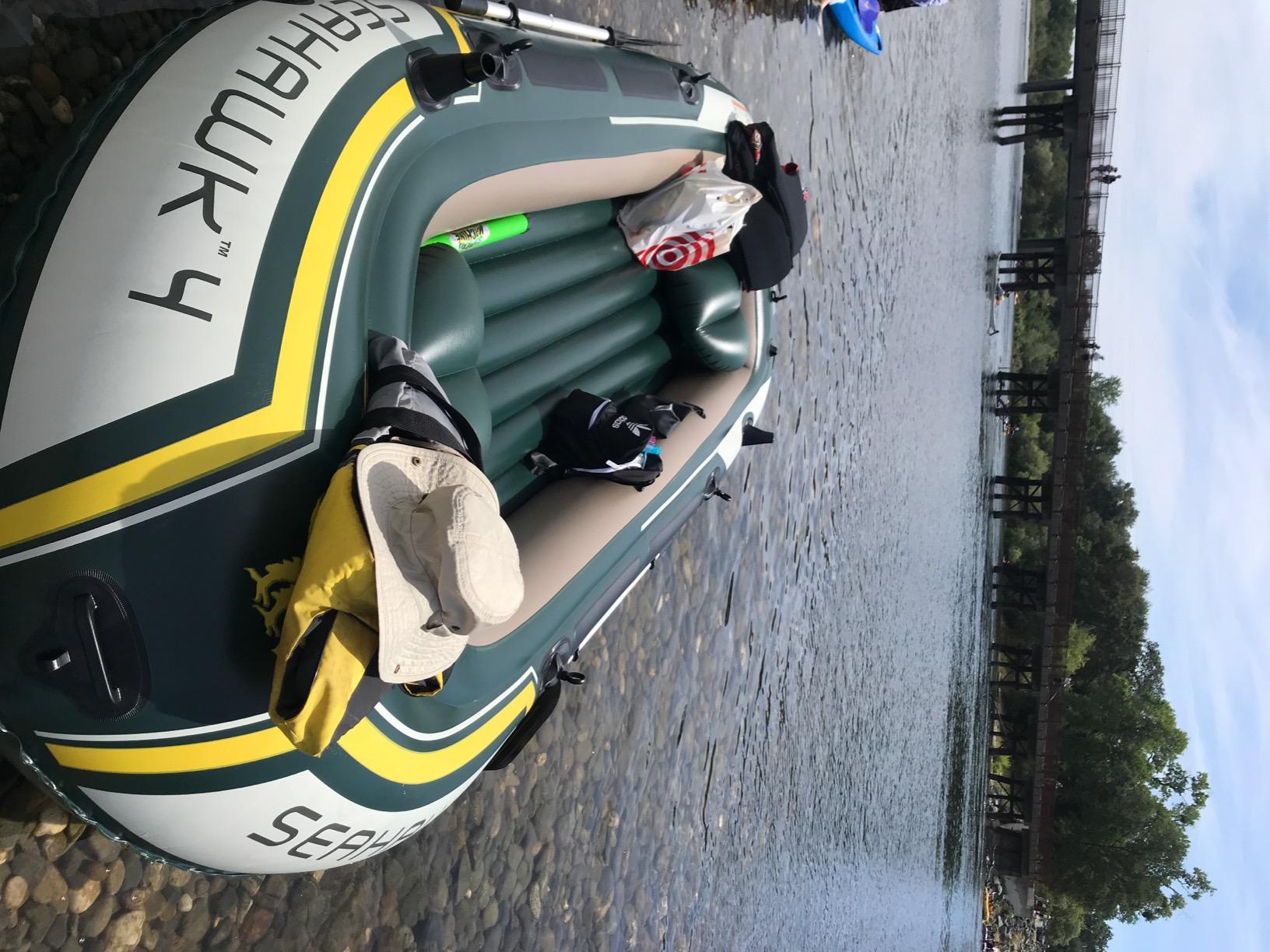 INTEX Seahawk 4-Person Inflatable Fishing Boat Set with Oars and Pump | 66334EP - Portable River Raft with Heavy-Duty Floor and High-Output Hand Pump, 11ft 6in x 4ft 9in customer photo 1