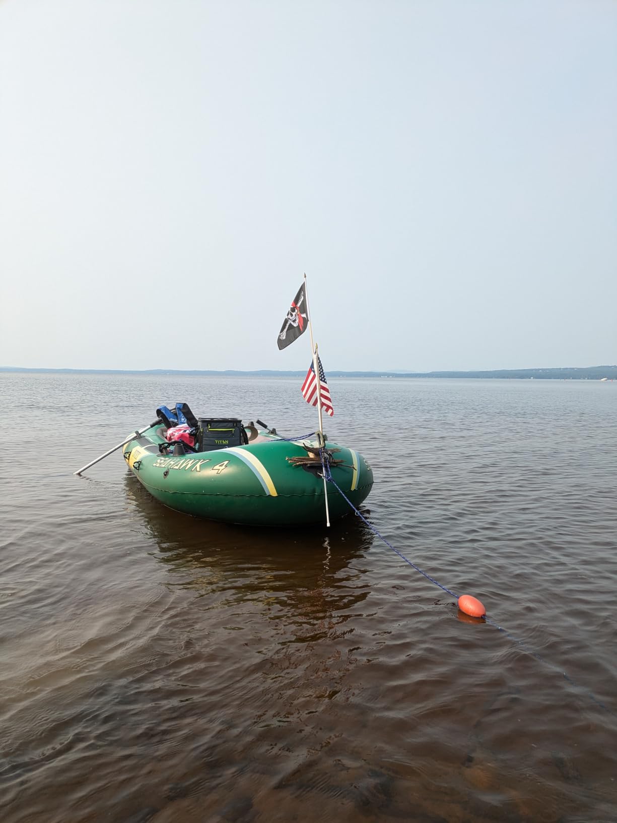 INTEX Seahawk 4-Person Inflatable Fishing Boat Set with Oars and Pump | 66334EP - Portable River Raft with Heavy-Duty Floor and High-Output Hand Pump, 11ft 6in x 4ft 9in customer photo 2