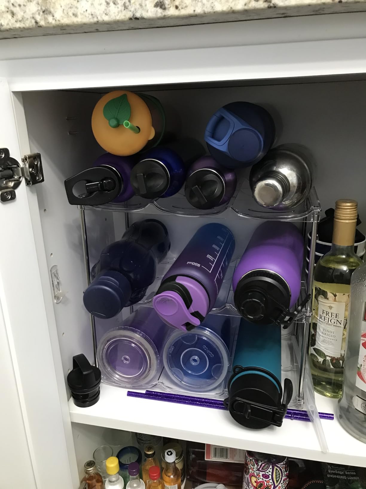 Sbosbo Water Bottle Organizer for Stanley 40 oz Tumbler, Stackable Tumbler Storage, 3 Pack Water Bottle Organizer for Cabinet, Pantry Kitchen Storage & Organization for Stanley Cup - Hold 9 Bottles customer photo 1