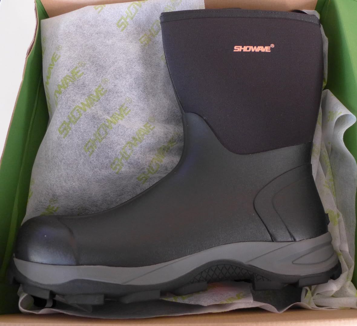 Showave Men's Rain Boots Waterproof Insulated Rubber Work Boots Mud Hunting customer photo 1