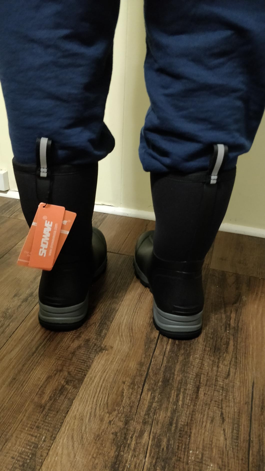 Showave Men's Rain Boots Waterproof Insulated Rubber Work Boots Mud Hunting customer photo 2