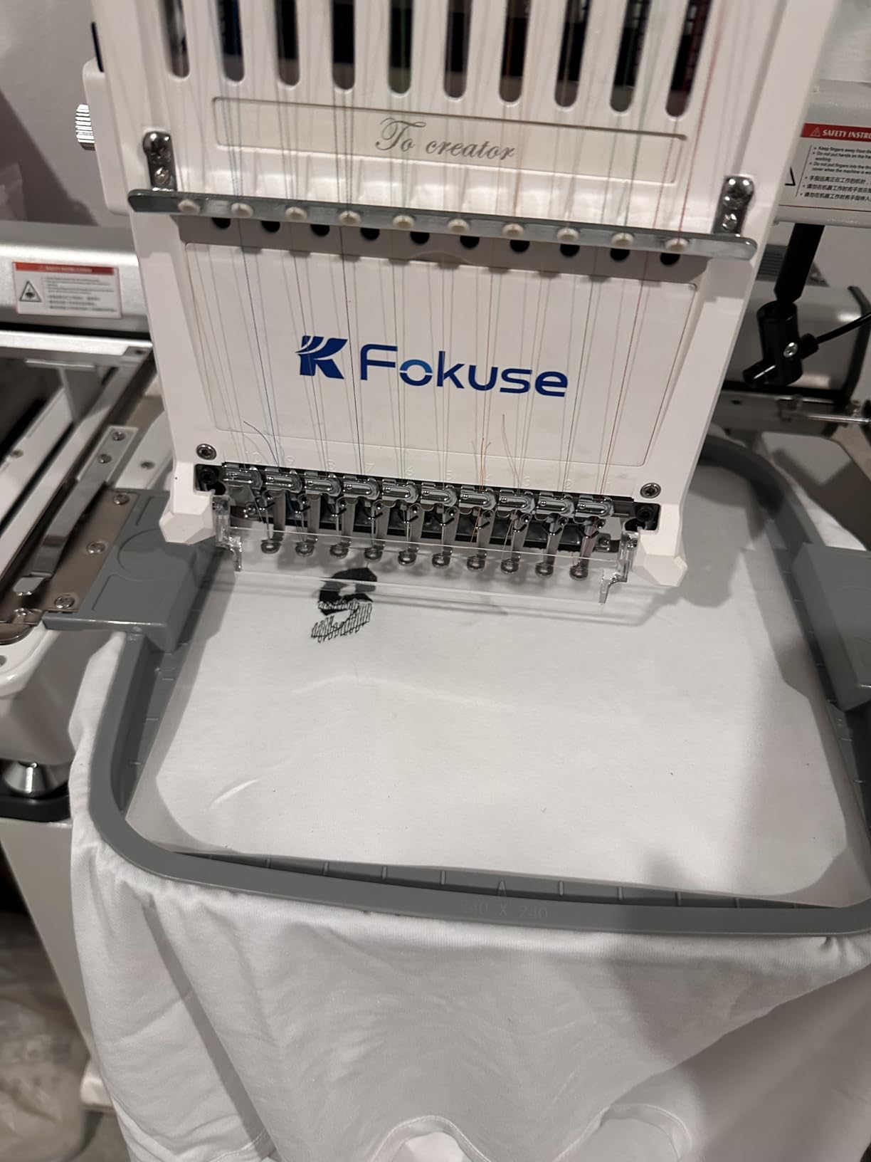Fokuse brand FKS-1001 Commercial Embroidery Machine with 10 needle, Embroidery Area 14.2