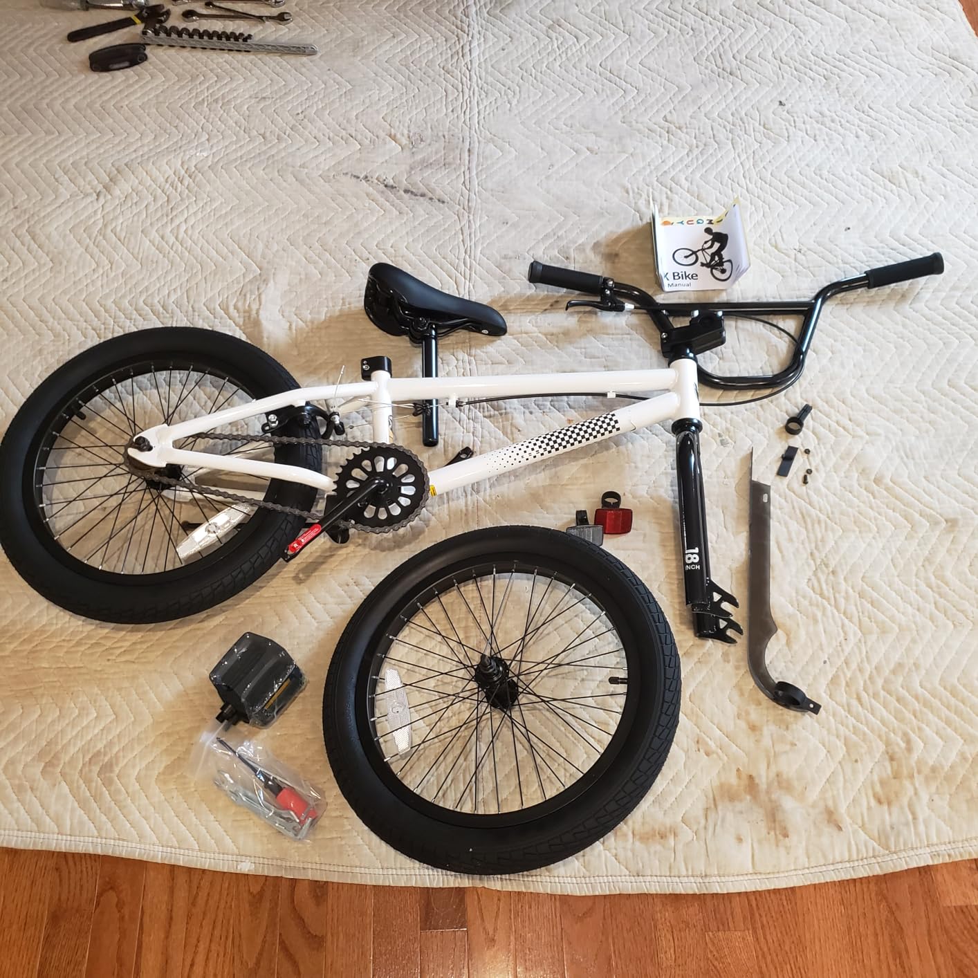 KORIMEFA Freestyle BMX Bike 18/20 inch for Kids | Beginner-Level to Advanced Riders for 6-12 Years Old Boys Girls, Trick Bicycle, Hi-Ten Steel Frame customer photo 2