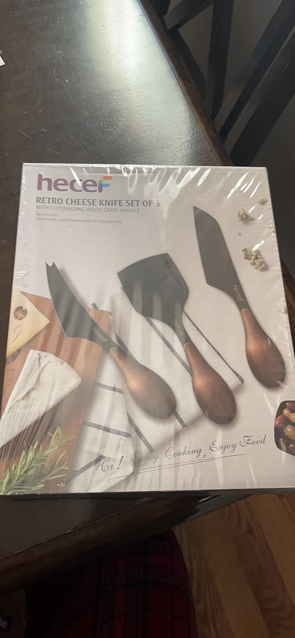 hecef Cheese Knife Set of 3 with Wood Grain Handles customer photo 1