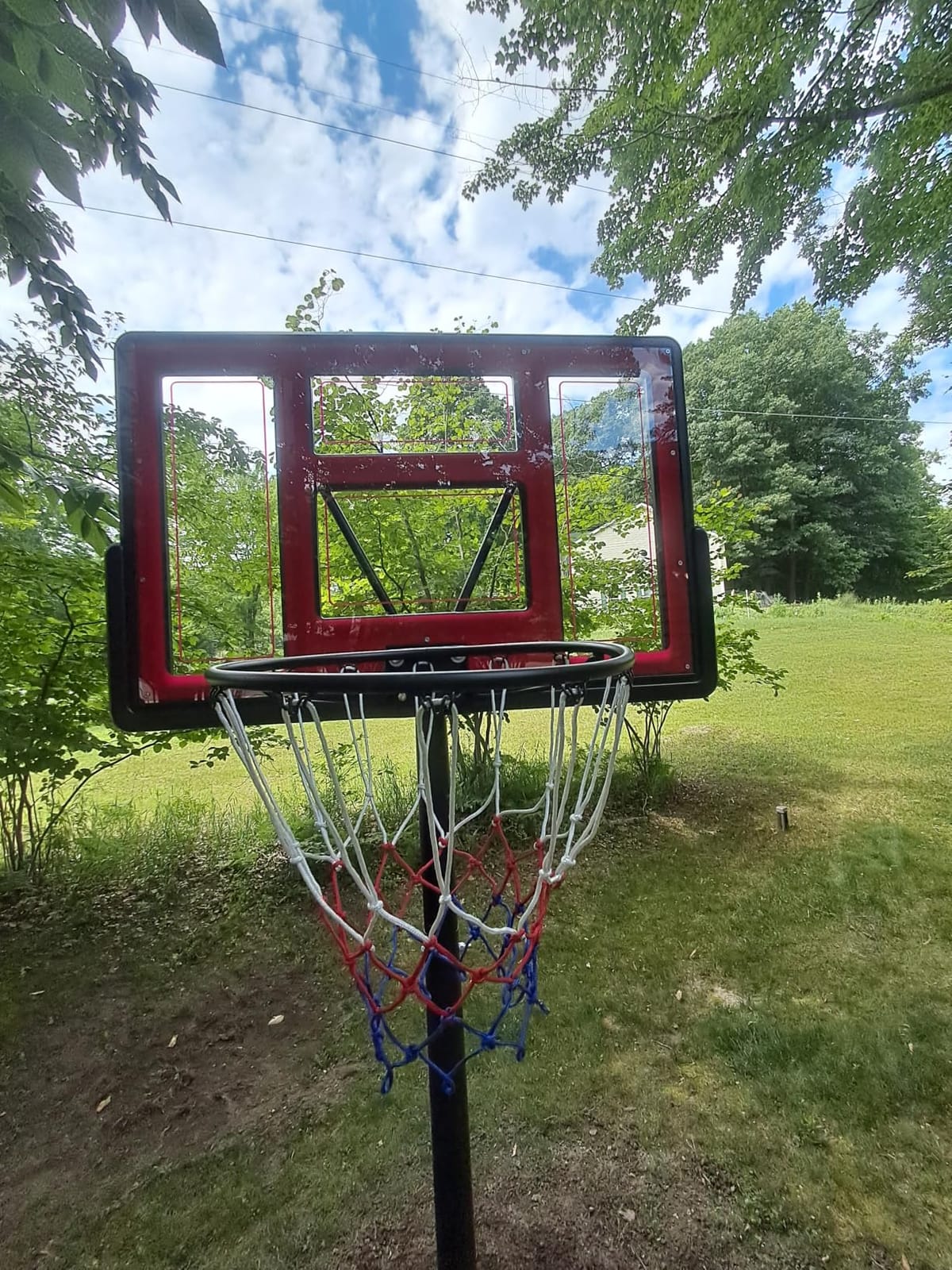 DUMOS 10FT Adjustable Height Portable Basketball Hoop Outdoor for Adult, 44 Inch Shatterproof Backboard w/Shock Absorbent Rim, Fillable Base, 2 Wheels for Swimming Pool/Indoor customer photo 1