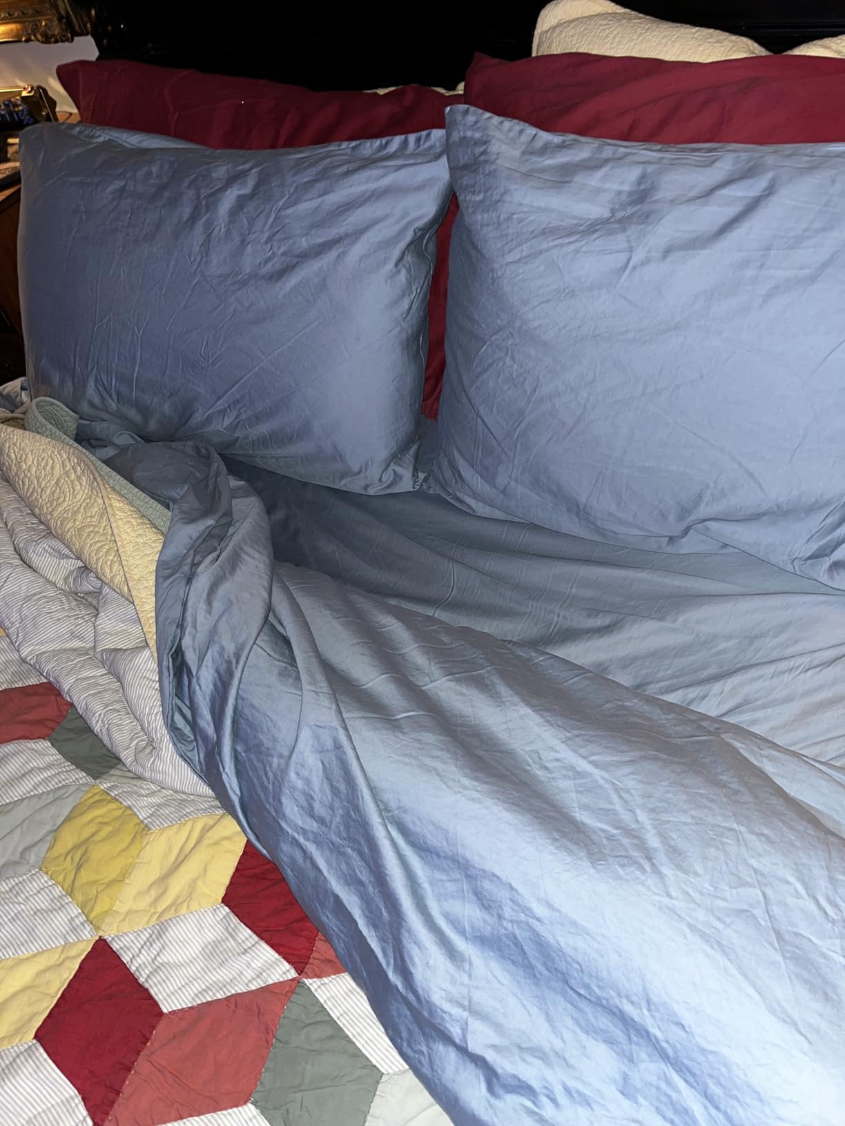 LANE LINEN 100% Egyptian Cotton Sheets Queen Size Sateen Weave - White customer photo 1