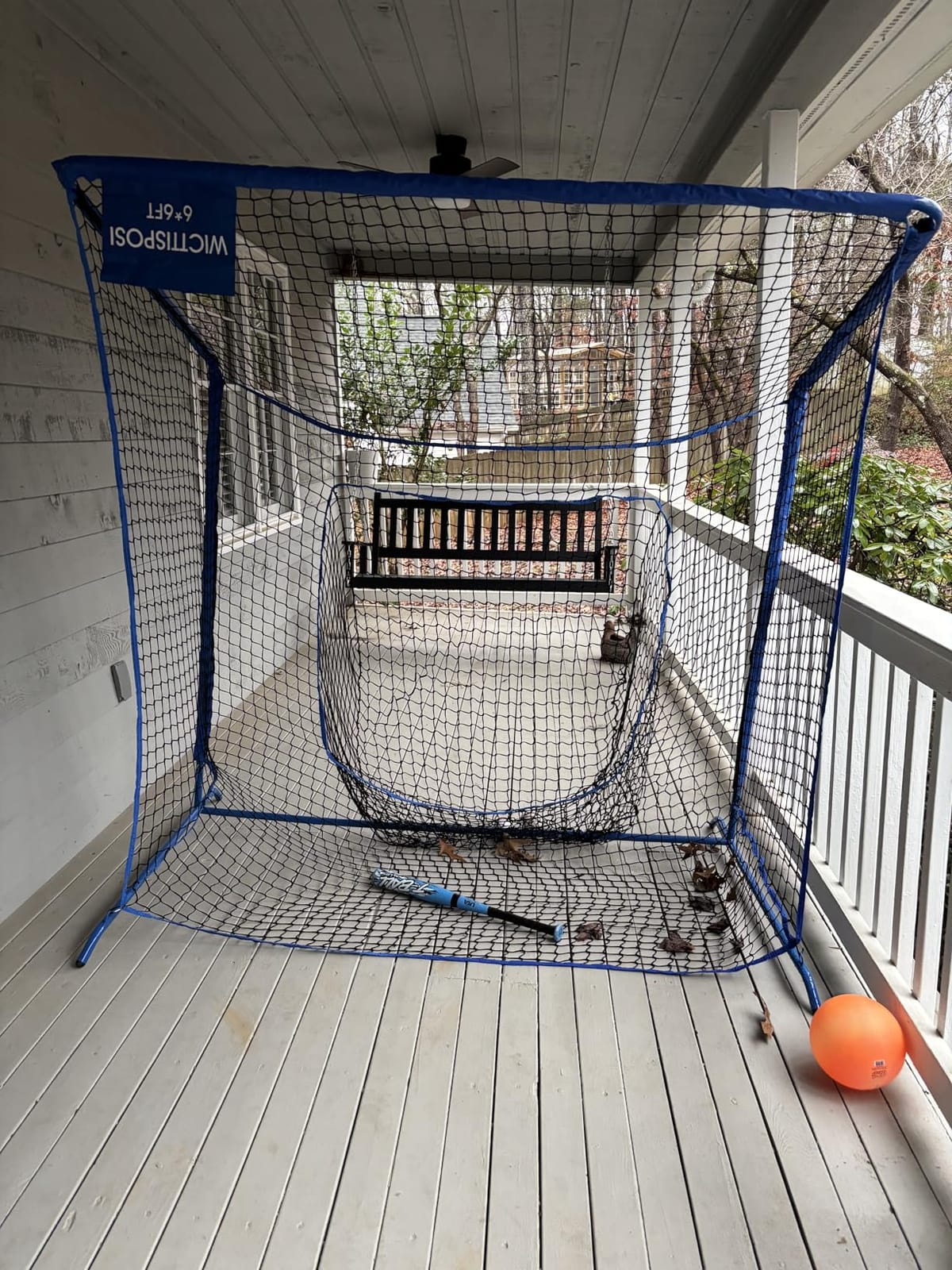 Baseball Softball Net with Blocking System, Batting Cage Practice Net | All-Around Ball Containment, Heavy-Duty Pre-Assembled Metal Frame, 7-Ply Tear Resistant Net customer photo 2