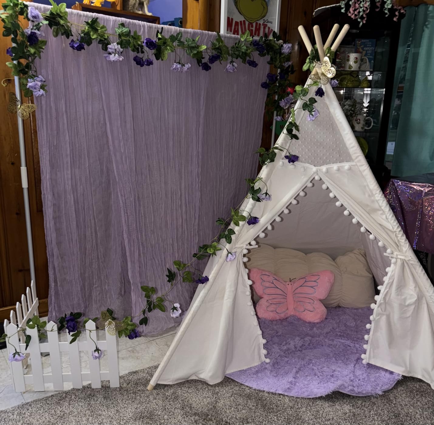 Sumbababy Teepee Tent for Indoor Play Tent for Girls Boys Gift, Rose Pink Washable & Foldable Tents for Sleepover Party customer photo 1