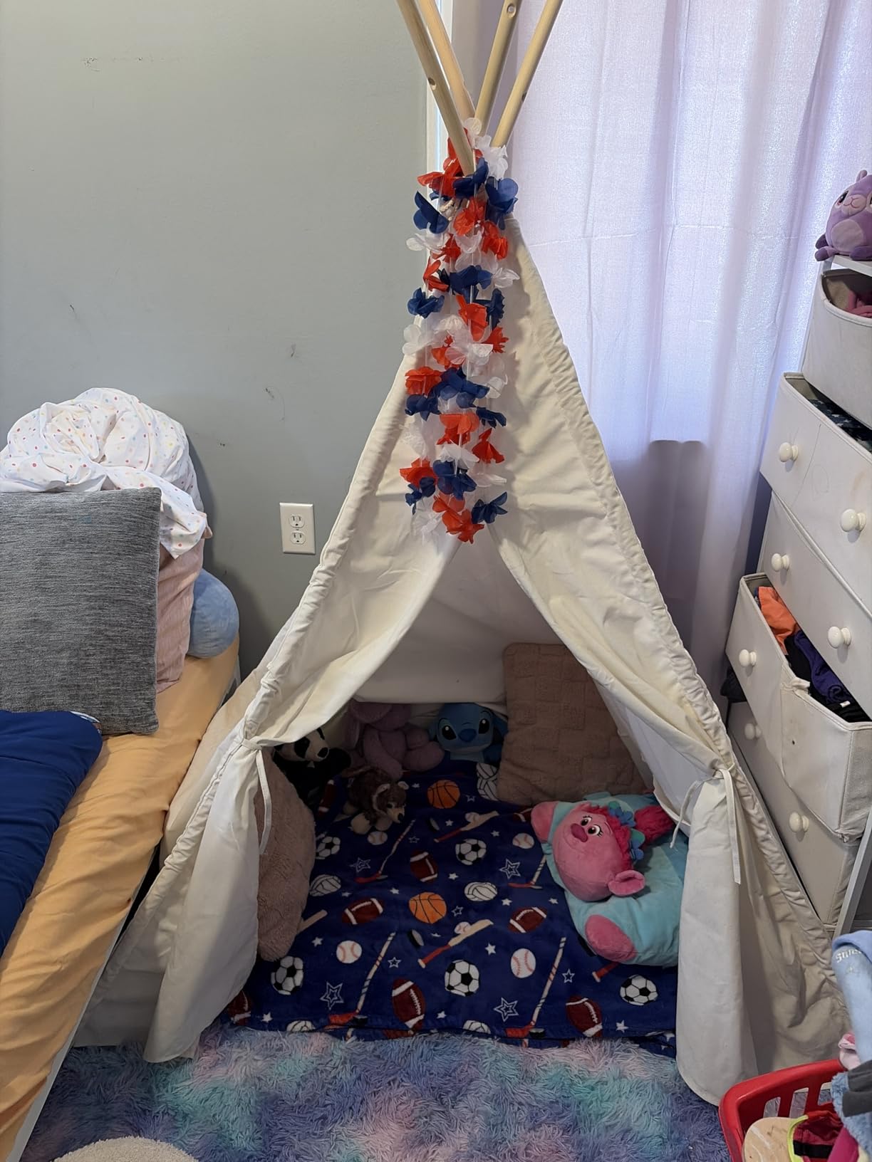 Sumbababy Teepee Tent for Indoor Play Tent for Girls Boys Gift, Rose Pink Washable & Foldable Tents for Sleepover Party customer photo 2