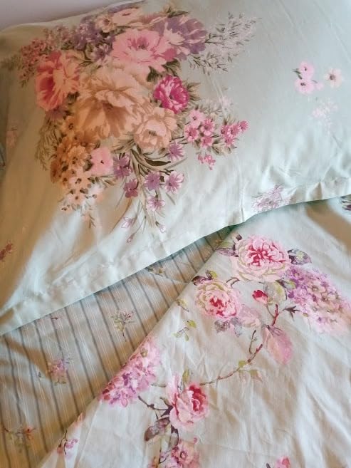FADFAY King Sheet Set, 100% Cotton Sateen Soft Breathable, Luxury Vintage Floral Bed Sheets, Elegant Large Peony & Botanical Print, Classic Garden Style Bedding, Deep Pocket Fitted Sheet, 4 Pieces customer photo 1