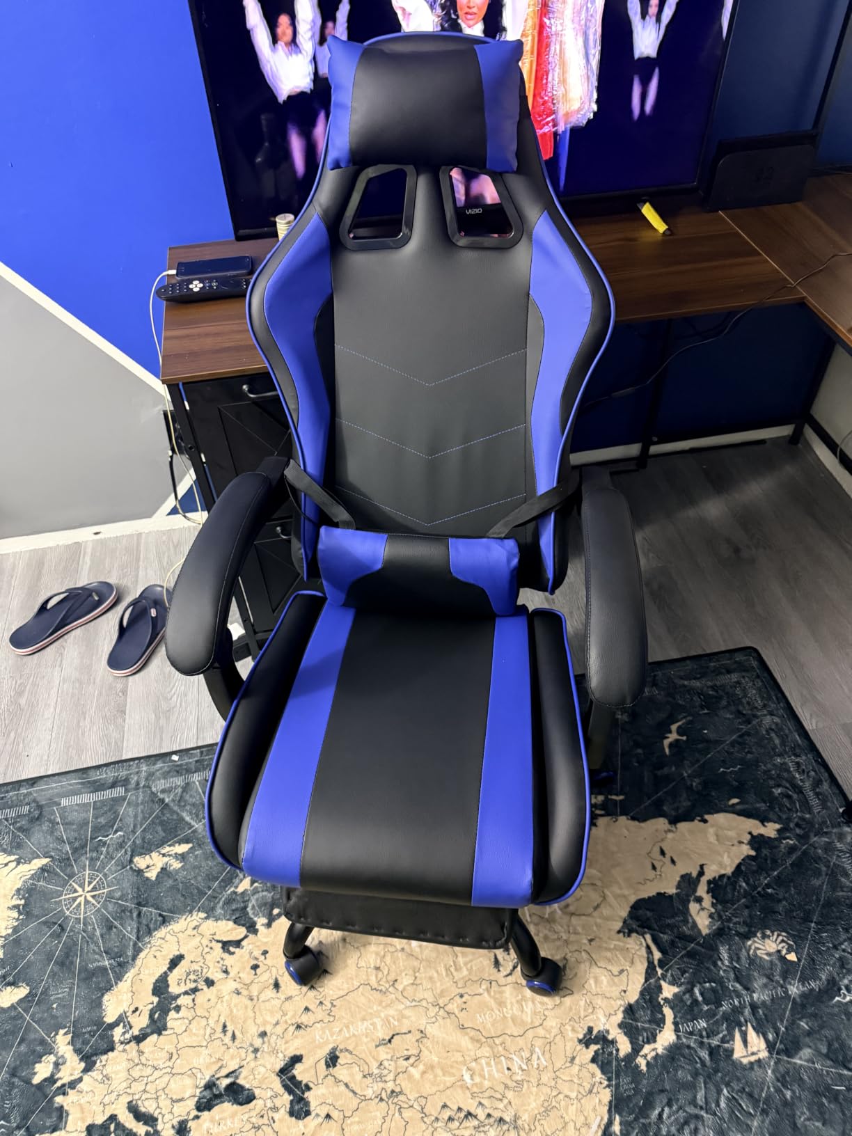 Homall Gaming Chair, Ergonomic PC Chair, Massage Lumbar Support, RGB Lvory customer photo 1