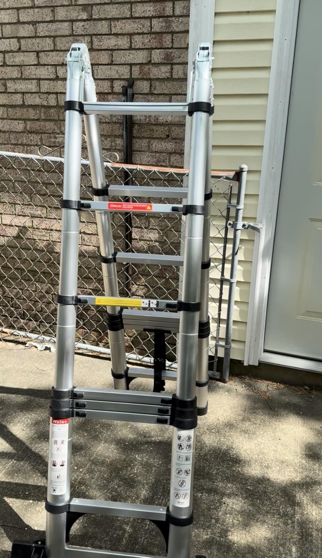 Telescoping Ladder with Hooks, 20.3 FT, Stabilizer & Wheels, Black | 300 lbs Capacity, Auto-Lock Rungs, Anti-Slip Feet; for Roof, Gutter, RV, Exterior Wall and Outdoor Maintenance customer photo 2