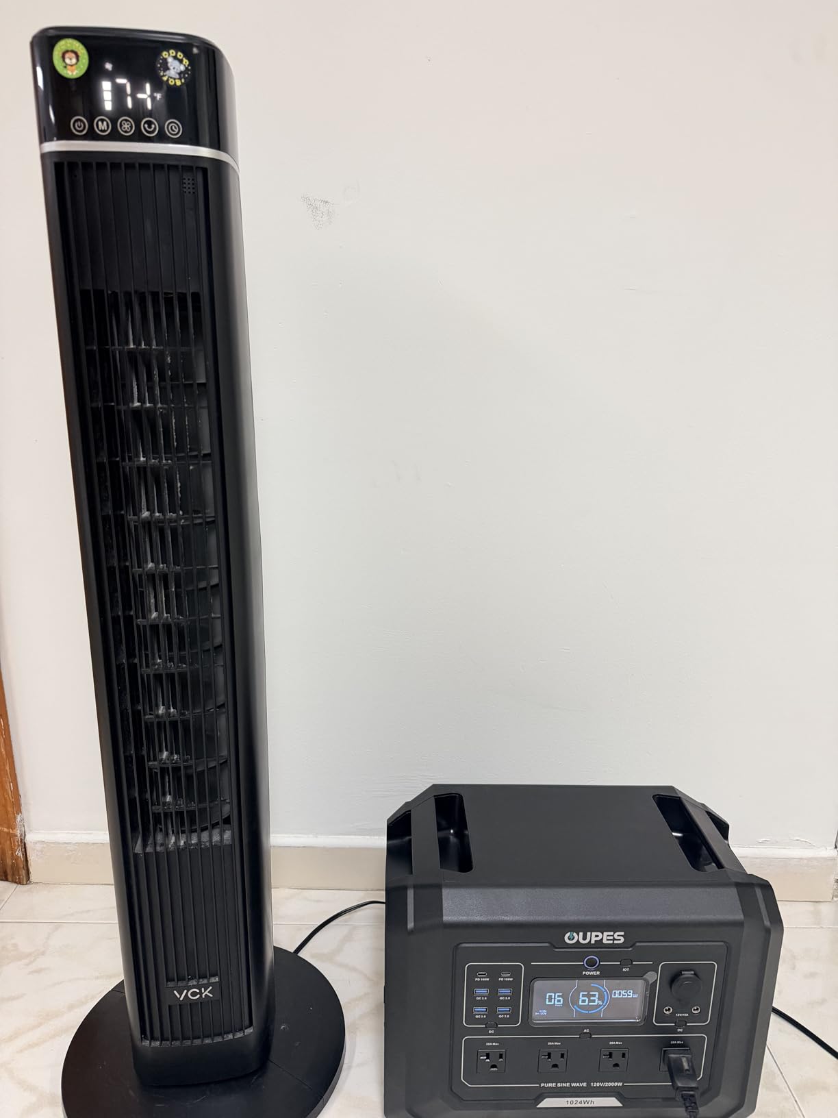 OUPES Mega 1 Solar Generator with 100W Panel Included, 2000W 1024Wh LiFePO4 customer photo 2
