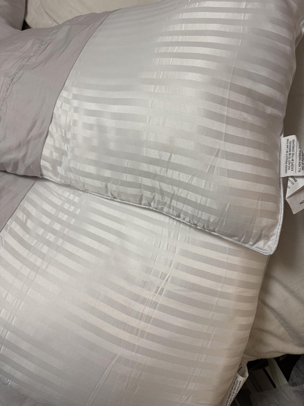 COZSINOOR Goose Down Feather Pillows Queen Size Set of 2 | Hotel Quality Soft 600 TC Cotton Cover, Fluffy Support Fill for Back, Stomach, Side Sleepers customer photo 2