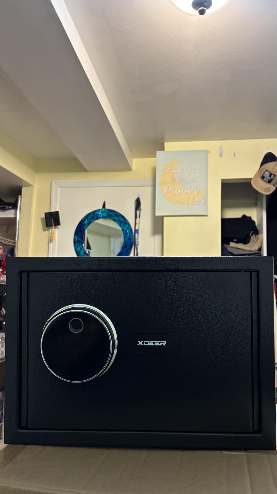 XDeer 1.69 CuFt Biometric Safe with Fireproof Bag, Home Safe for 4 Pistols | Fingerprint Safe Box with Backlit Keypad & LED Light, Money Safe for Cash/Jewelry/Documents/Gun, Removable Shelf & Gun Rack customer photo 2