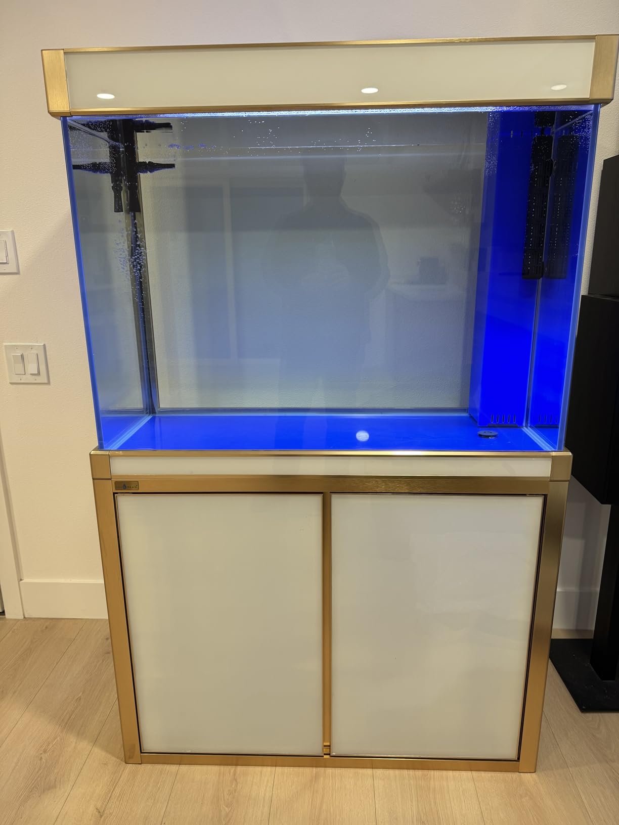 100 Gallon Glass Aquarium with Aluminum Cabinet - Including Sump for Filtration and Circulation, Plumbing, LED, Black customer photo 2