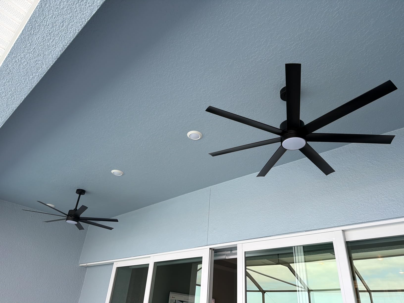 56'' Wet-Rated Outdoor Ceiling Fan with Lights for Patios, High CFM, Black | All Weather Waterproof, Remote, 7 UV Coating Blades, Quiet Energy-Saving DC Motor, Dimmable 3CCT, for Indoor Exterior Gazebo customer photo 2
