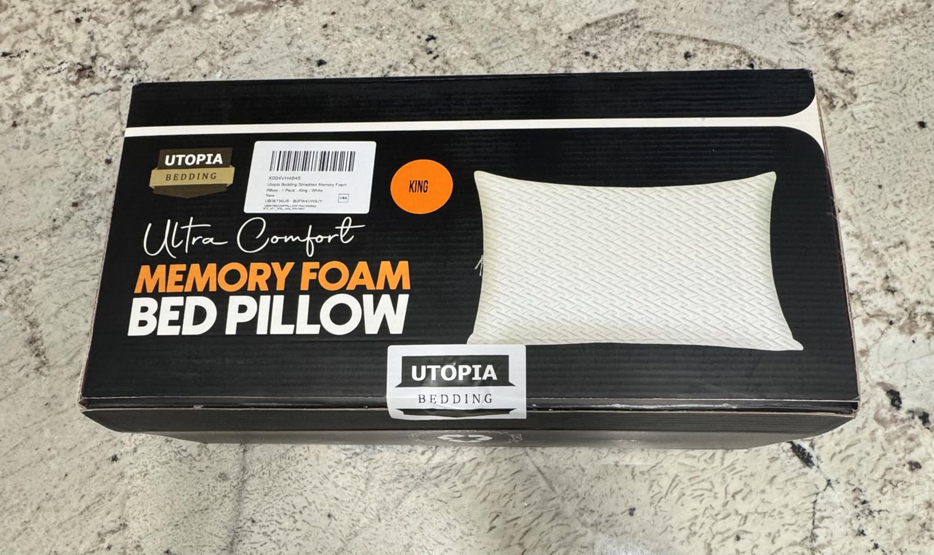 Utopia Bedding Shredded Memory Foam Pillows, Cooling Pillow, Queen, 1 Pack | Adjustable Bed Pillow for sleeping, Washable Jacquard-Polyester Cover, Support for back, side & stomach sleepers, Pack of 1 customer photo 2