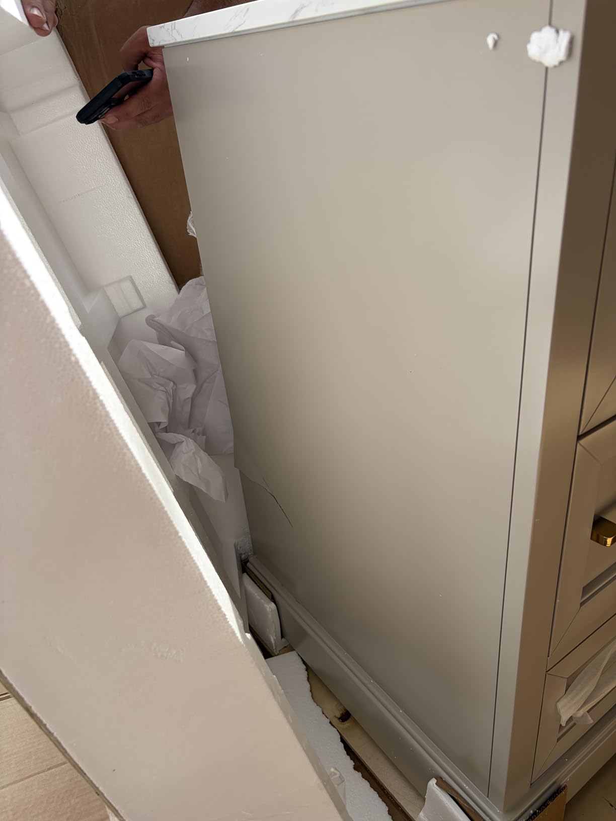 60 Inch Bathroom Vanity with Double Sink Combo, Greige customer photo 1