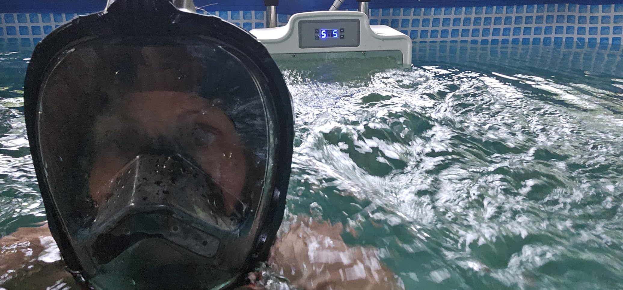Swimming Pool Current Machine for Above Ground Pools R100 | Comfortable 1500 GPM current with 9 speeds, 30V low voltage and no-drill installation for beginners and families. customer photo 1