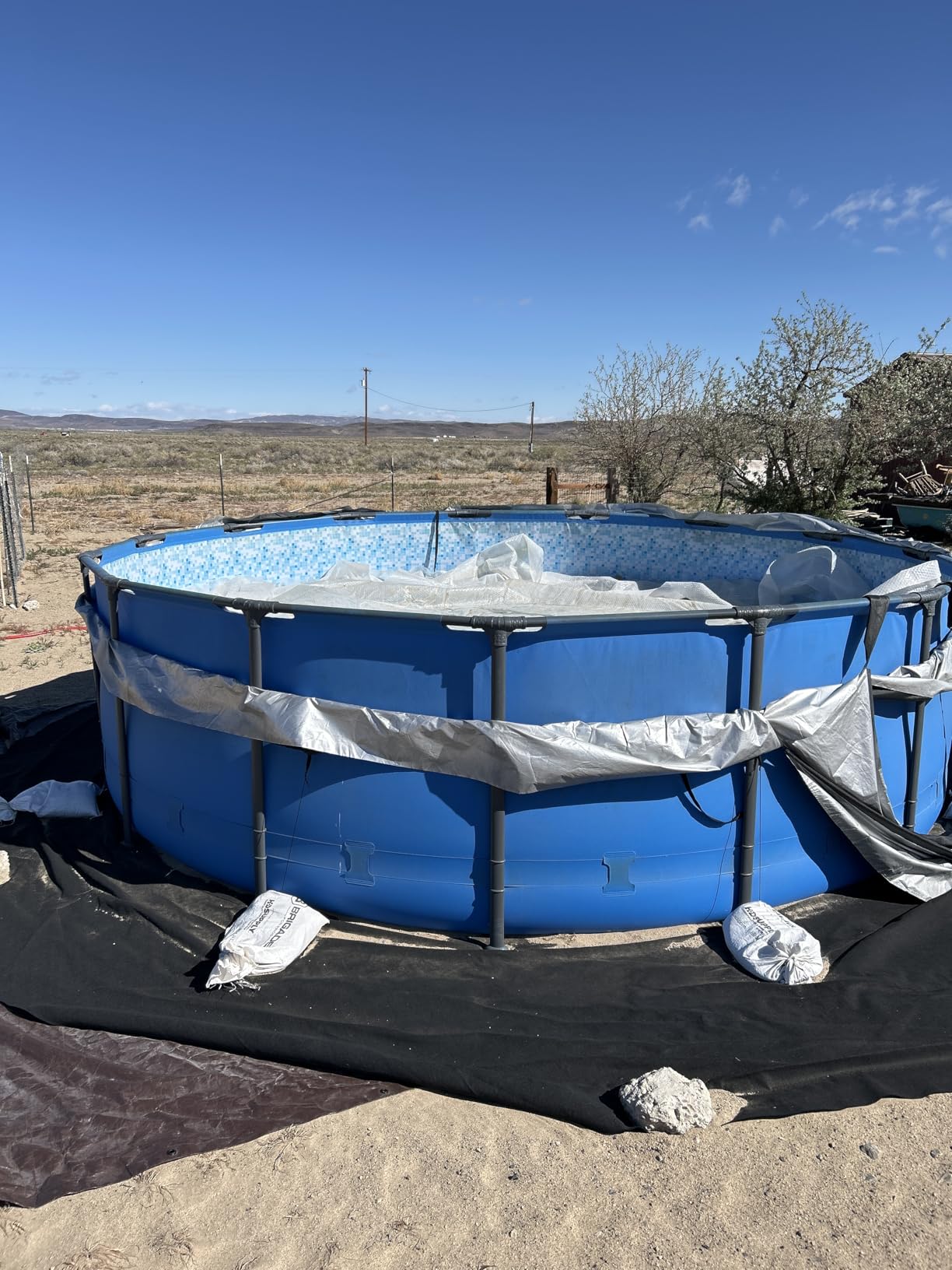 UIRWAY 18 Ft Winter Round Pool Cover with Reflective Strips, Premium Fabric | Swimming Pool Cover for Above Ground Pools, Including Rope Tie and Luminous Ground Nails, PU Tarp Snug Fit for UV Protected customer photo 2