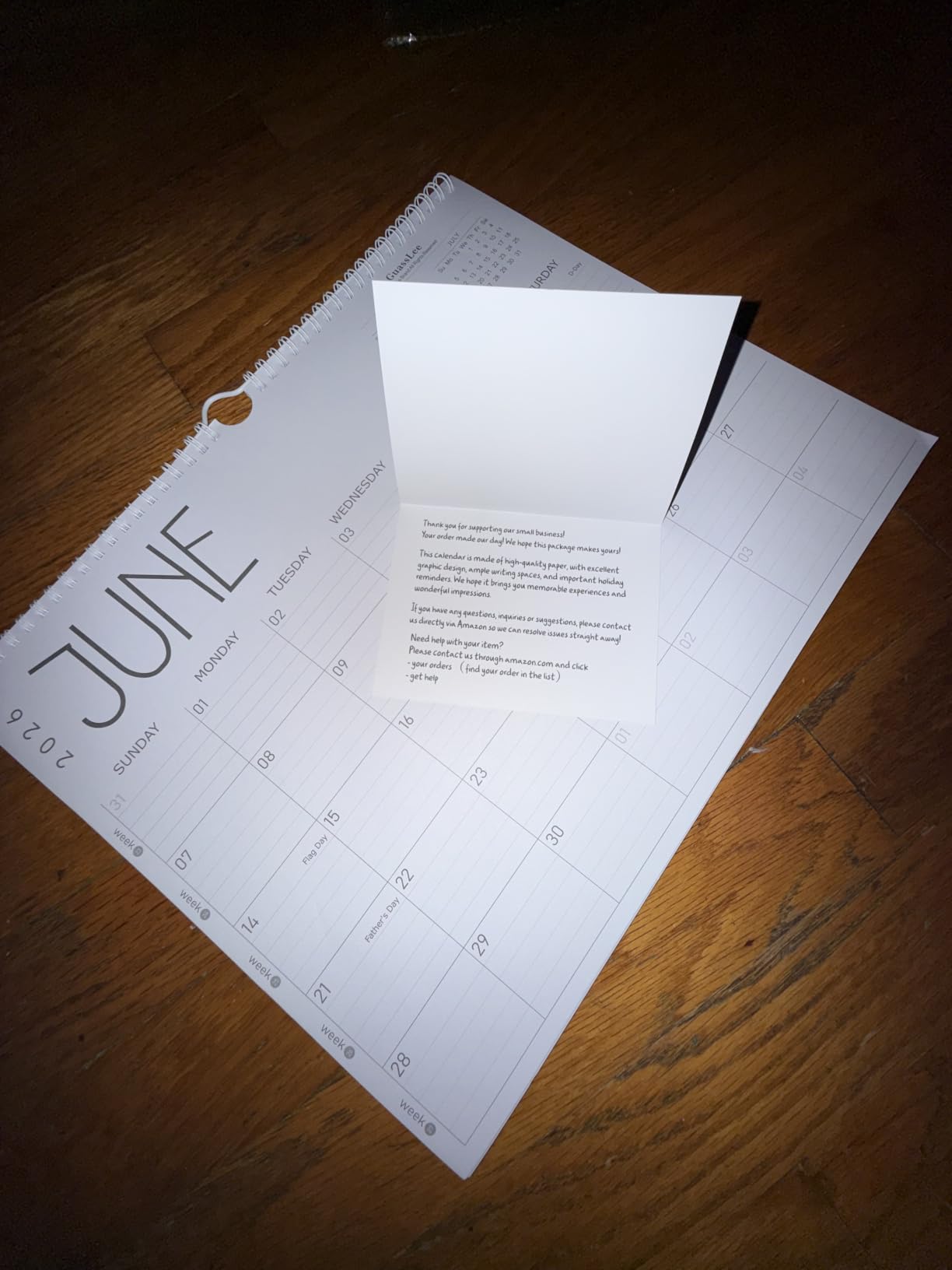 GuassLee Wall Calendar 2026-2028, 24 Months (Jun 2026-May 2028), 14