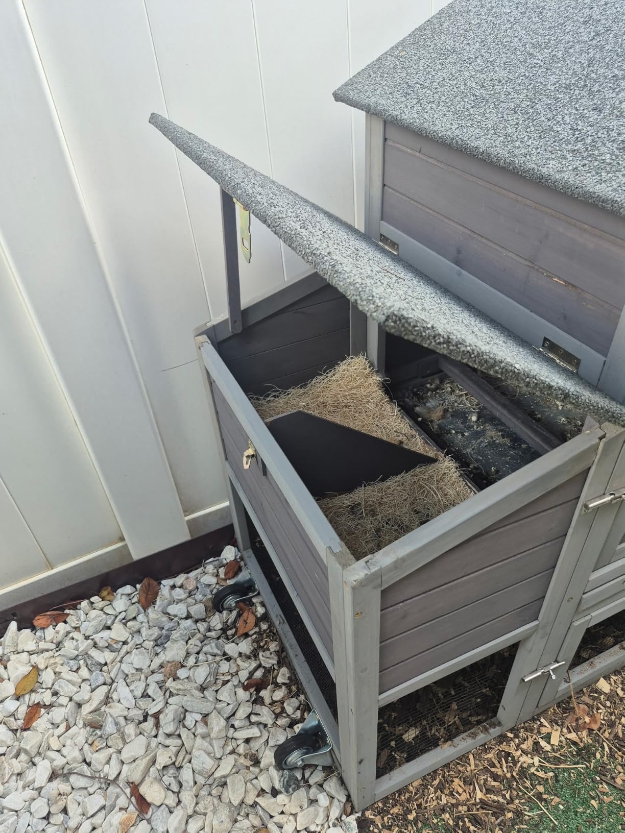 Aivituvin Chicken Coop Hen House, Large Outdoor Wooden Poultry Cage with Ramps, Run, Nesting Box, Removable Tray, Weather-Proof Chicken Cage (Grey, AIR31) customer photo 1