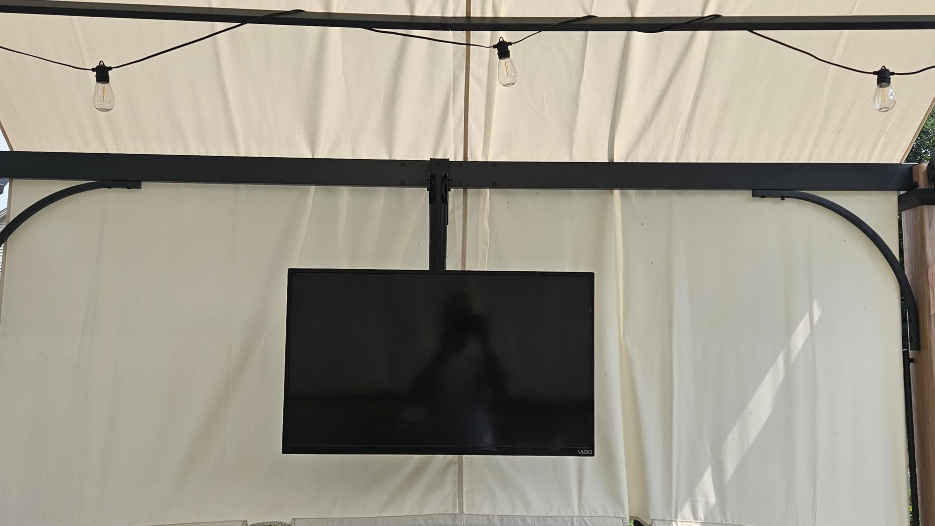 PERLESMITH Ceiling TV Mount for 37-75 inch TVs up to 110 lbs | 6 adjustable heights, tilt +5/-15°, swivel 360°, level +/-3°, for flat/ sloped ceilings, cable management, max VESA 600x400mm customer photo 1