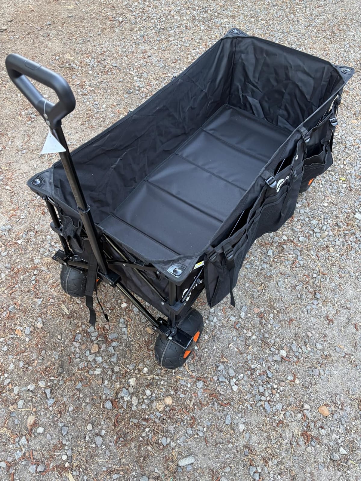 Originsure 300L Collapsible Beach Wagon with Balloon Wheels, 560lbs, Black | 48