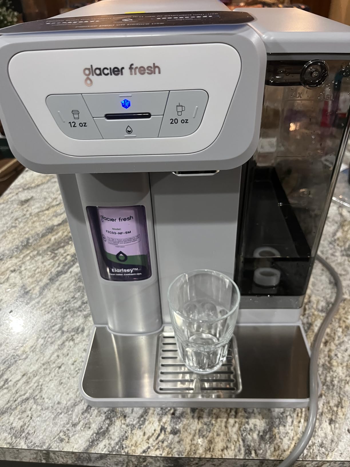 GLACIER FRESH C03 Coolon Countertop Cold Water Purifier, Zero Wastewater | Upgraded Elarisey Filtration, 40oz Cooling Capacity, Low Noise, Plug & Play, NSF42&53/FCC/CA65 Certified customer photo 1