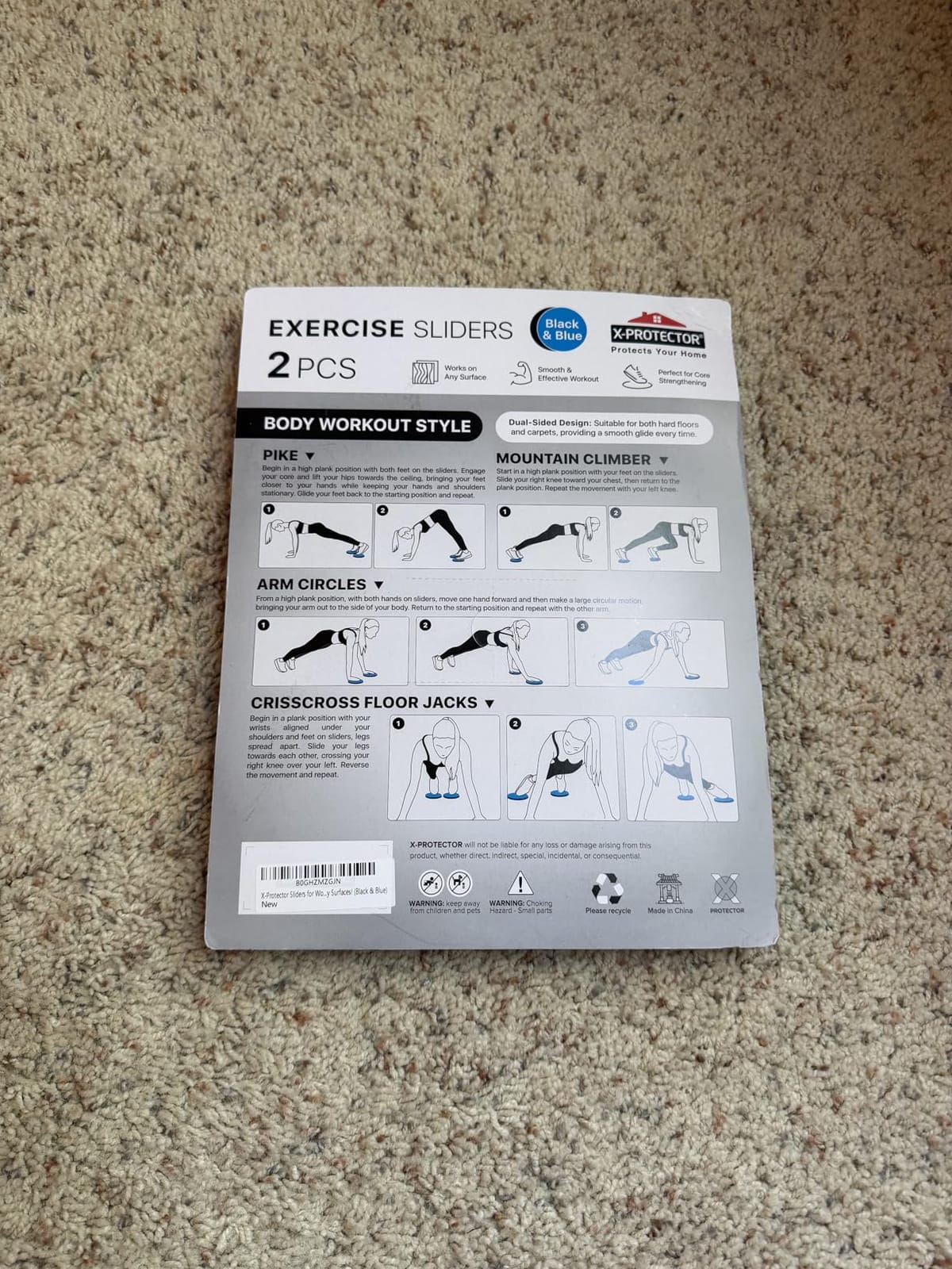 X-Protector Sliders for Working Out - 2 PCS - Double-Sided Exercise Sliders for Hard & Carpeted Floors - Gliders for Exercising! customer photo 2