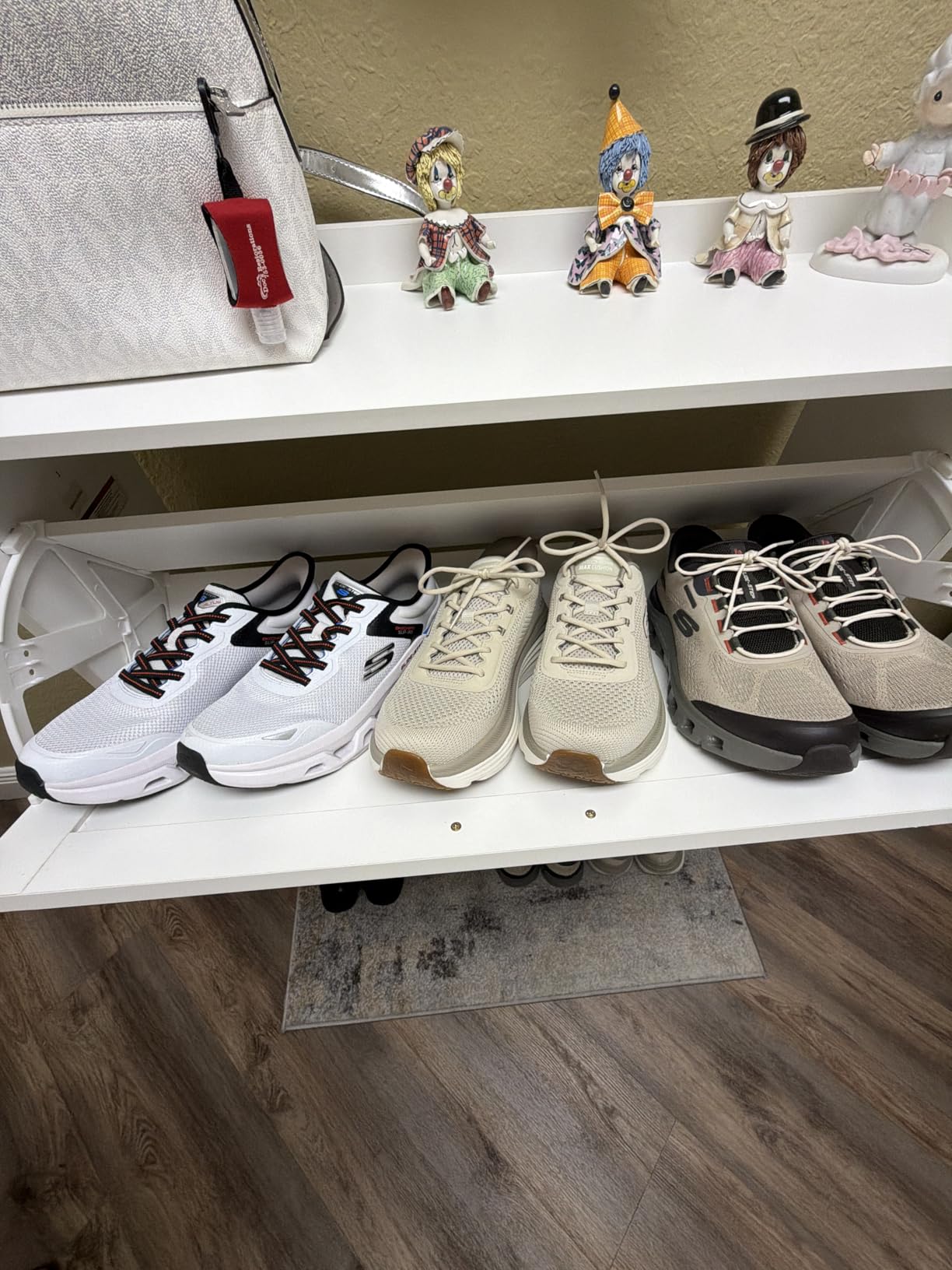 GRUSIGN Shoe Cabinet, Shoe Storage Cabinet with 2 Flip Drawers & Adjustable Shelf, Space-Saving Shoe Organizer - Holds 16+ Pairs, Narrow Shoe Cabinet Storage for Entryway/Hallway, White customer photo 1