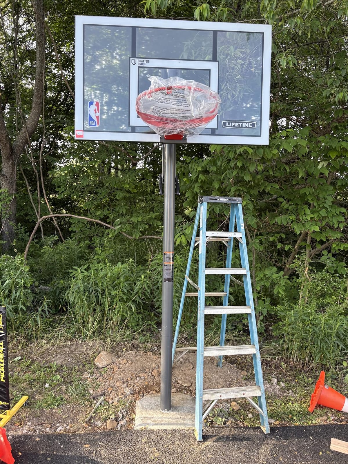Lifetime NBA In-Ground Basketball Hoop, 54 Inch Shatterproof Backboard, Adjustable Height 7.5-10 Ft, Power Lift Adjust, Slam-It Pro Rim, Polycarbonate and Steel customer photo 1