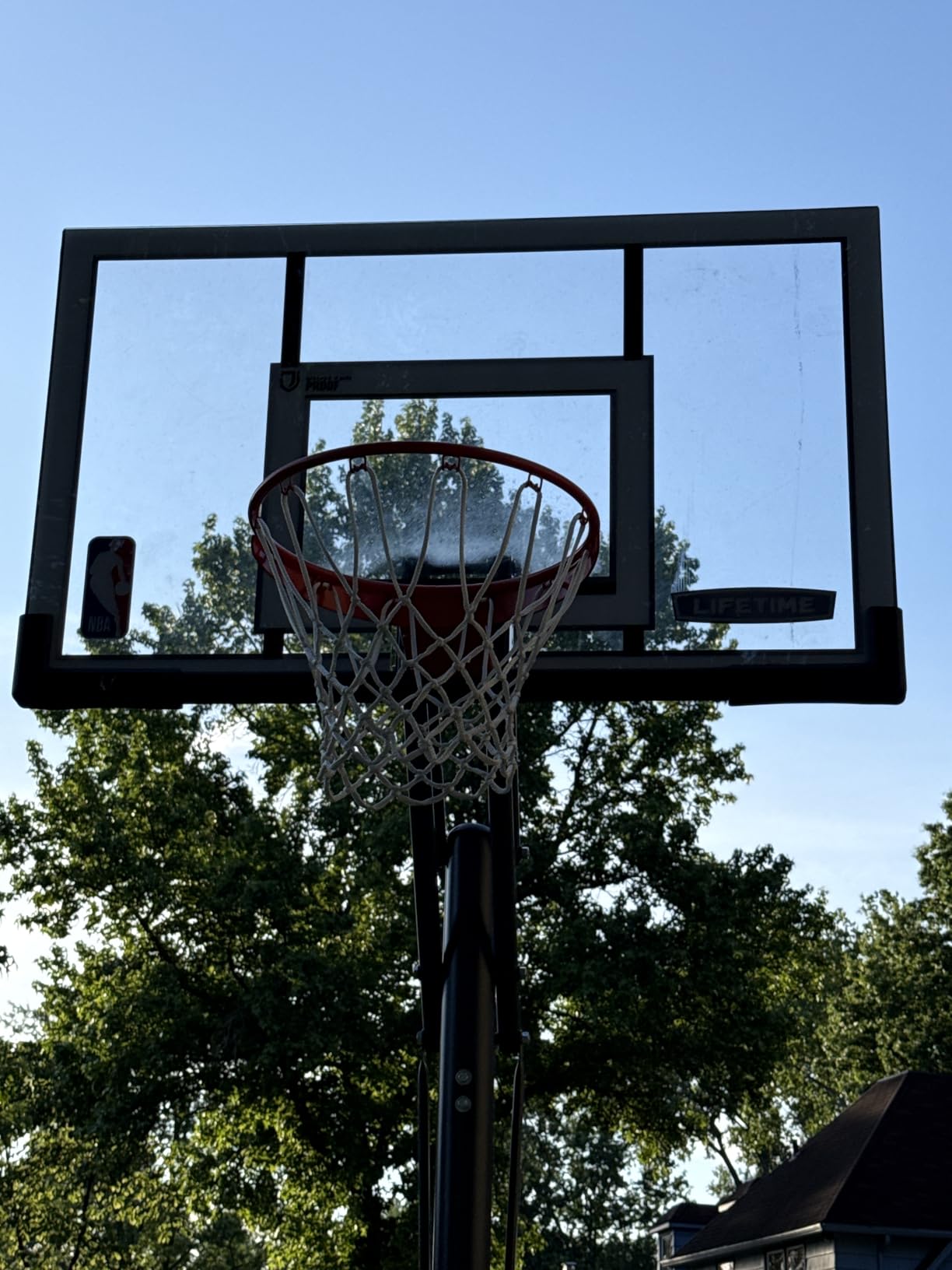 Lifetime NBA In-Ground Basketball Hoop, 54 Inch Shatterproof Backboard, Adjustable Height 7.5-10 Ft, Power Lift Adjust, Slam-It Pro Rim, Polycarbonate and Steel customer photo 2