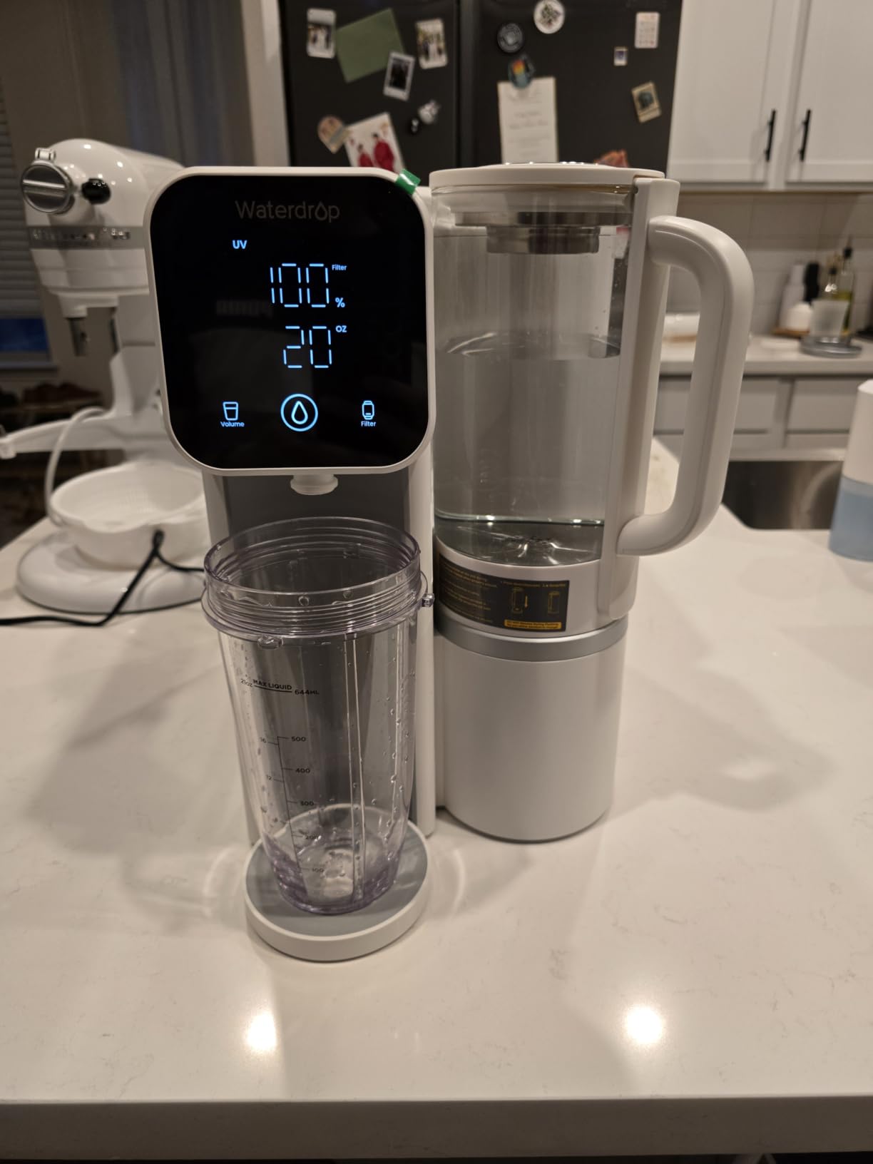 Waterdrop M6SL Mineral Reverse Osmosis Water Filter Countertop, Room-Temp | Glass Pitcher, NSF/ANSI 58 Certified, 8-Stage RO Filtration System, Reduce PFAS/TDS, 3:1 Pure to Drain, Installation-Free customer photo 2