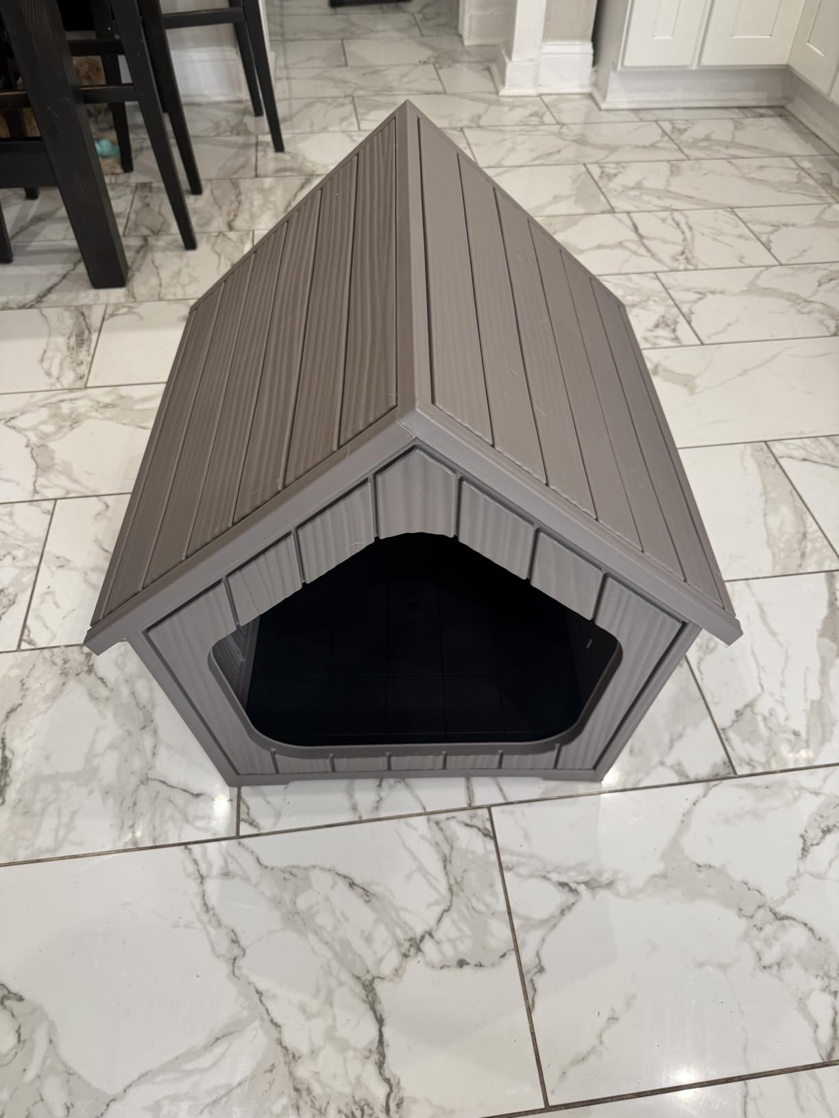 Bifanuo Large Dog House for Outdoor & Indoor, Waterproof Puppy Shelter with Air Vents & Elevated Floor, Easy Assemble Sturdy Dog Kennel for Large Dogs (Black, 36.2''L×38''W×38''H) customer photo 1