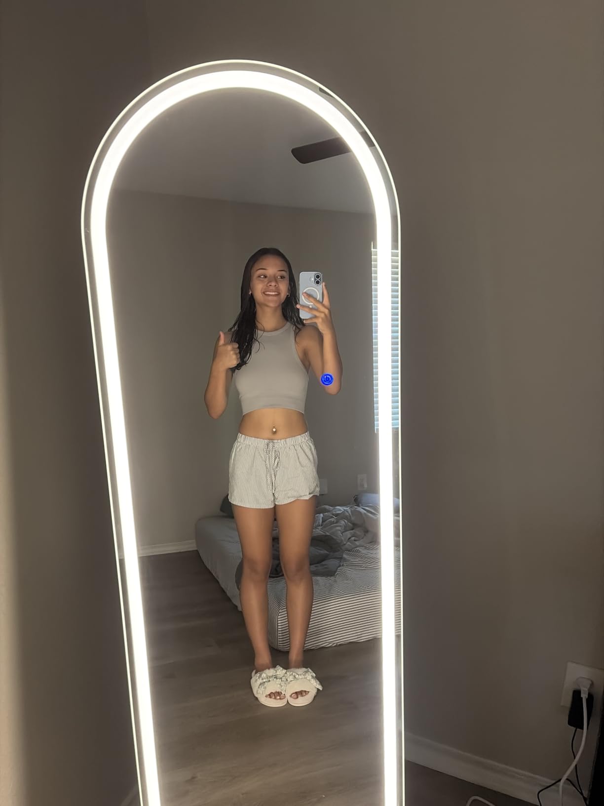 DUMOS Arched LED Mirror Full Length Standing, 16