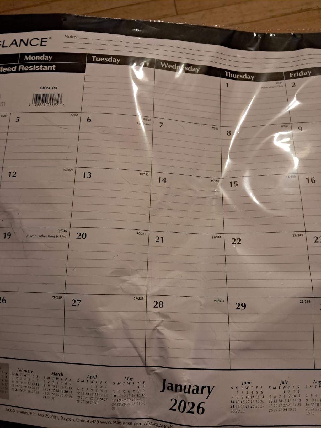 AT-A-GLANCE 2027 Desk Pad Calendar, Monthly Desk Wall Planner, 21.75