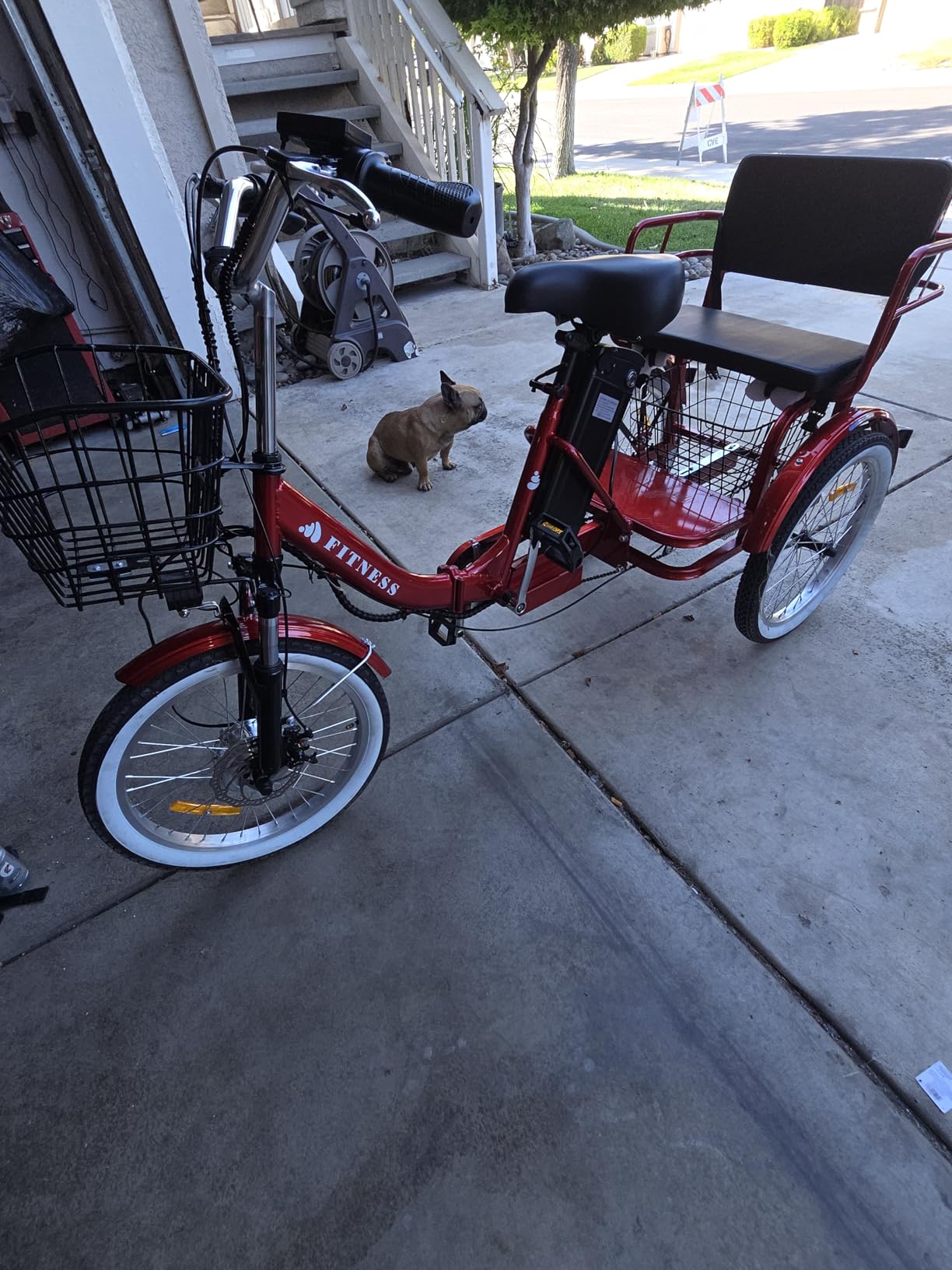 KAKIGO Electric Tricycle with Passenger Seat,Peak 1350W Two Seater Electric Tricycle for Adults,48V 15.6Ah 2 Seater Electric Trike,Front&Rear Basket,Rear Differential customer photo 2