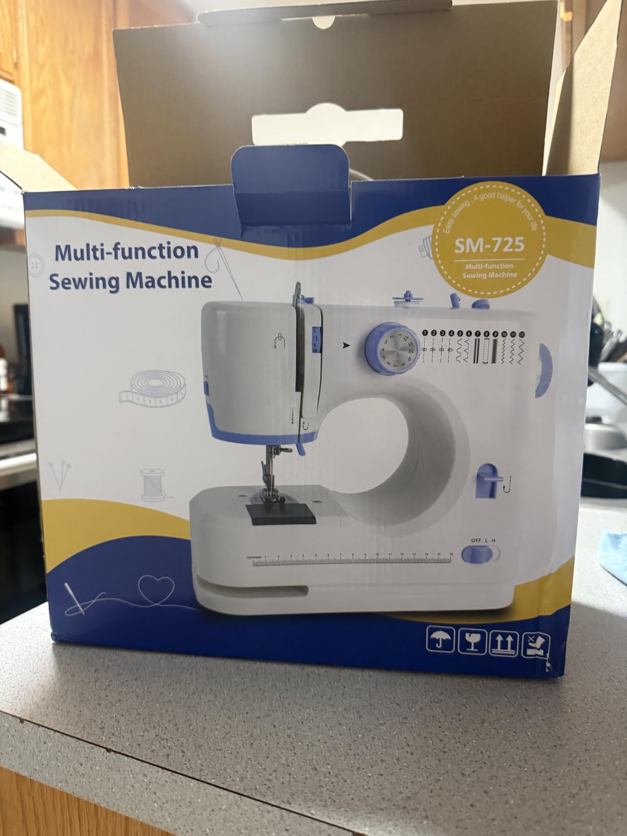 Portable Tabletop Beginner Mini Sewing Machine for Home Use, Compact & Easy-to-Use Sewing Machine for Quick Repairs, DIY Crafts & Alterations, Giftable Sewing Machine for Beginners, Kids & Adults customer photo 1