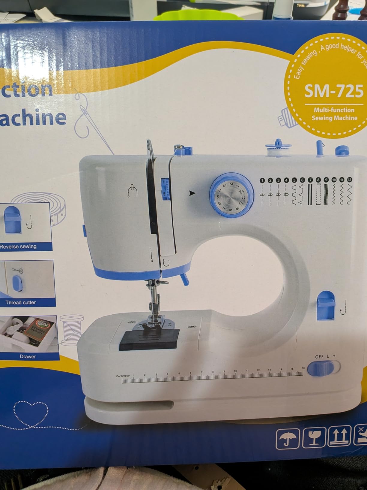 Portable Tabletop Beginner Mini Sewing Machine for Home Use, Compact & Easy-to-Use Sewing Machine for Quick Repairs, DIY Crafts & Alterations, Giftable Sewing Machine for Beginners, Kids & Adults customer photo 2