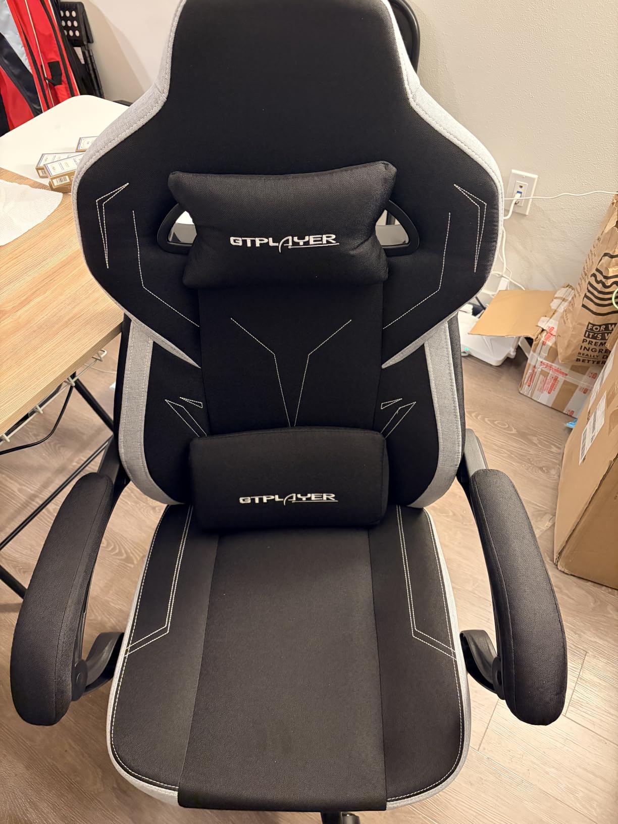GTPLAYER Big & Tall Gaming Chair, Wide Seat with Footrest, Black & Gray customer photo 2