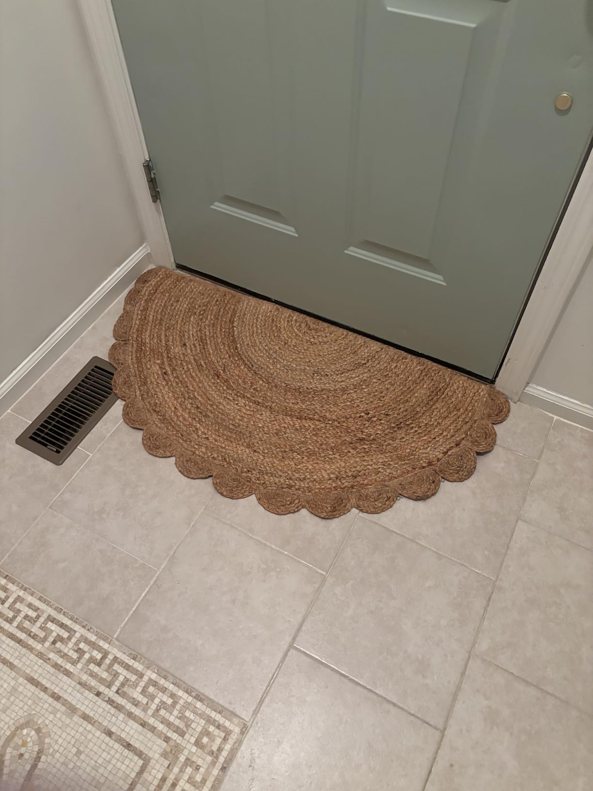 Handwoven Jute Cotton Area Rug Natural 8 Feet x 10 Feet Reversible Farmhouse Boho Floor Carpet Handloom Accent Rug for Living Room Bedroom Entryway Indoor Décor customer photo 1