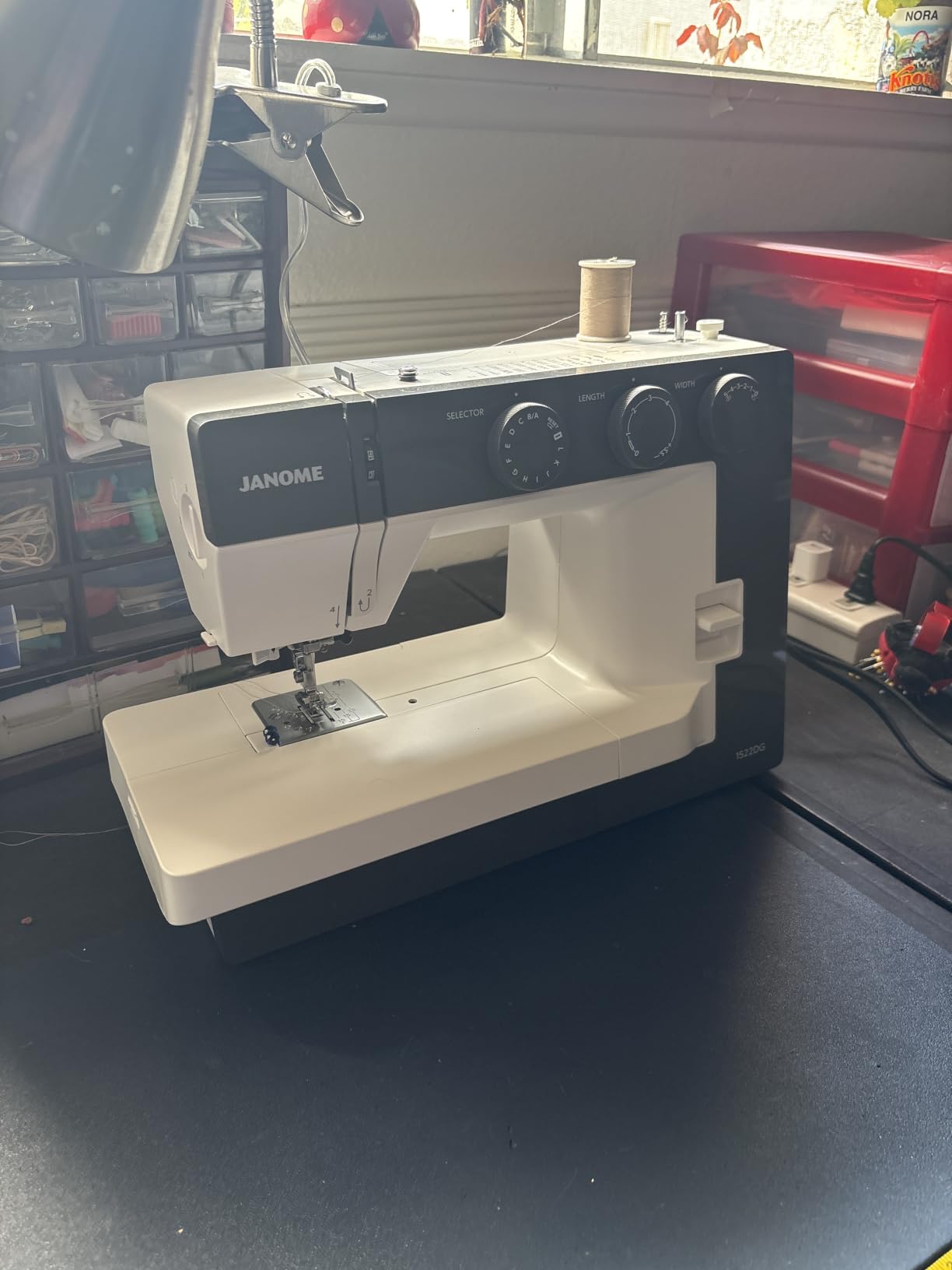 Janome 1522-BG Mechanical Sewing Machine - Aesthetic Blue-Grey Sewing Machine for Beginners, 22 Built in Stitches, 1 Step Buttonhole, Heavy Duty Metal Frame, Built in Needle Threader for Easy Use customer photo 1