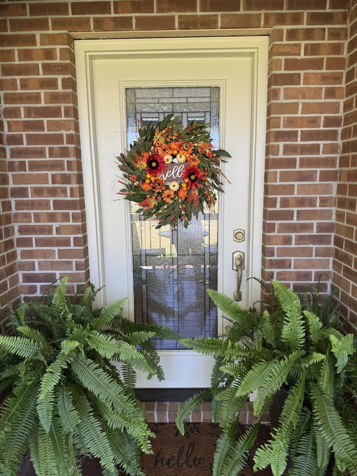 Artificial Fall Wreaths for Front Door 24 Inch Harvest Autumn Leaf Wreath customer photo 1