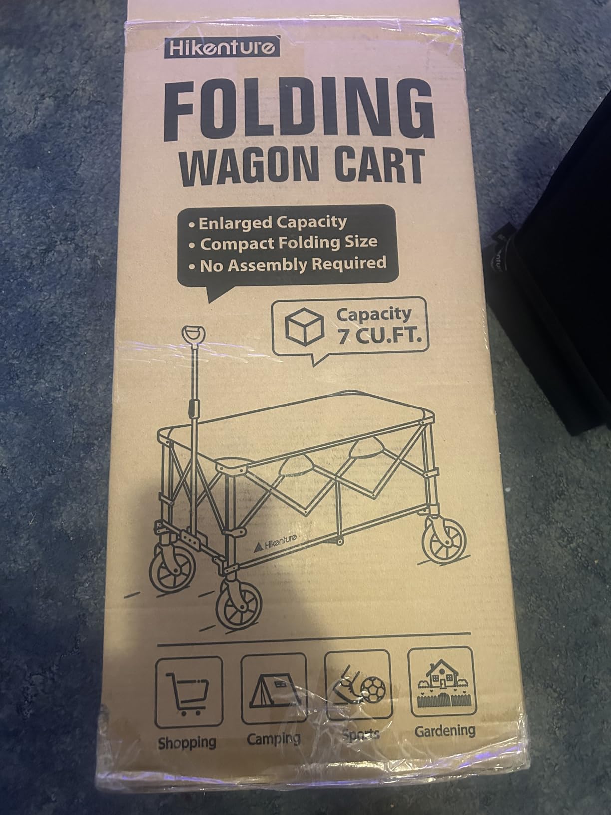 Hikenture Wagons Carts Foldable 330LBS, Heavy Duty Collapsible Wagon | 5.3 CU FT Utility Wagon for Grocery, Garden, Camping & Sports Gear; One-Hand Fold; 360-Degree Wheels with Built-In Brake customer photo 2